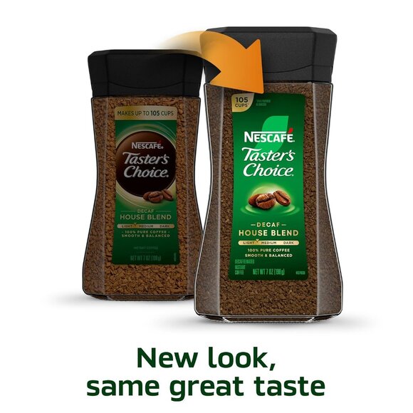 Premium NESCAFÉ Decaf House Blend Instant Coffee, 2x7 Oz Jars - Savor Instantly - Picture 3 of 9
